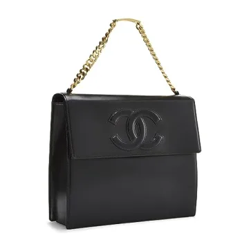 Chanel Black Lambskin CC Flap Handbag in Pre-Loved Condition