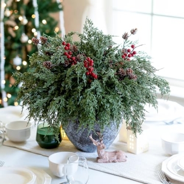 Faux Cedar Stems Artificial Norfolk Pine Branches 17 PCS