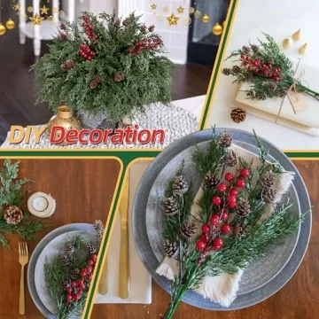 Faux Cedar Stems Artificial Norfolk Pine Branches 17 PCS