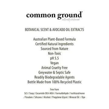 COMMON GROUND Organic Body Wash - Vegan, Cruelty Free & Plant-Based