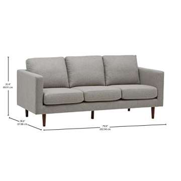 Amazon Brand – Rivet Revolve Modern Upholstered Sofa Couch, 80"W, Grey Weave