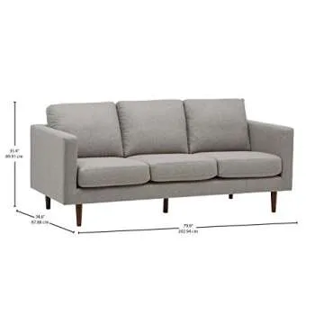 Amazon Brand – Rivet Revolve Modern Upholstered Sofa Couch, 80"W, Grey Weave