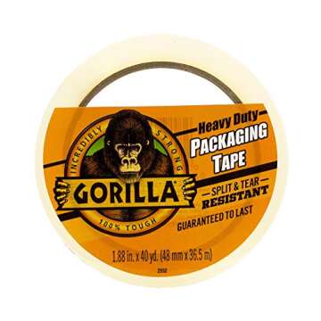 Gorilla Heavy Duty Large Core Packing Tape for Moving, Shipping and Storage, 1.88" x 40 yd, Clear (P...