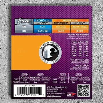 Elixir Acoustic Guitar Strings - 80/20 Bronze Light