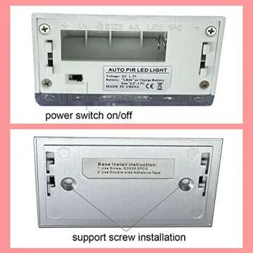 DEEIRAO Home Keyhole Infrared PIR Wireless Auto Sensor Motion Detector LED Light lamp for Kitchen Hallway Stairway Silver