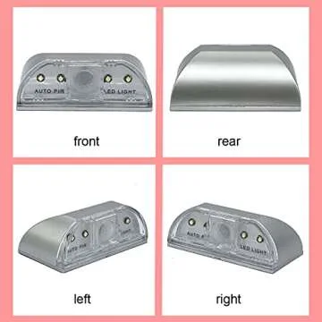 DEEIRAO Home Keyhole Infrared PIR Wireless Auto Sensor Motion Detector LED Light lamp for Kitchen Hallway Stairway Silver