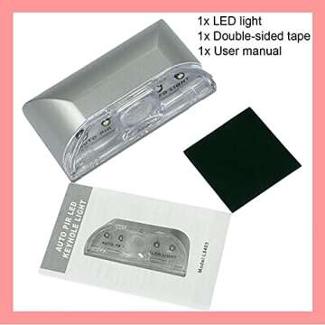 DEEIRAO Home Keyhole Infrared PIR Wireless Auto Sensor Motion Detector LED Light lamp for Kitchen Hallway Stairway Silver