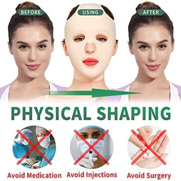 JLK-ZHOU Reusable Facial Slimming Mask Anti Wrinkle V Full Face Lifting Chin Cheek Lift up Slim Belt Band Strap Slimming Thin Mask Sleeping Belts (Full Face Belts)