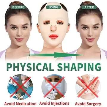 JLK-ZHOU Reusable Facial Slimming Mask Anti Wrinkle V Full Face Lifting Chin Cheek Lift up Slim Belt Band Strap Slimming Thin Mask Sleeping Belts (Full Face Belts)