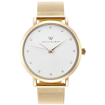 Wristology Olivia - 6 Options - Womens Watch Crystal Gold Boyfriend Ladies Stainless Steel Metal Mes...