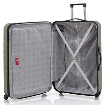 Wrangler Smart Luggage Cup Holder and USB Port, Olive Green, 3 Piece Set