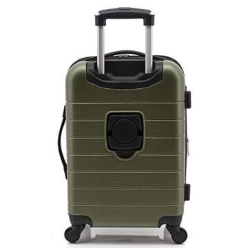 Wrangler Smart Luggage Cup Holder and USB Port, Olive Green, 3 Piece Set