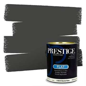 Prestige Paints E100-N-SW7069 Exterior Paint and Primer in One, 1-Gallon, Flat, Comparable Match of ...