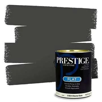 Prestige Paints E100-N-SW7069 Exterior Paint - Flat, 1-Gallon, Iron Ore Color Match