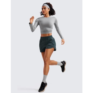 CRZ YOGA High Waisted Running Shorts for Women