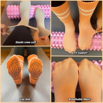 Babipany Women's Grippy Pilates Socks for Yoga or Barre