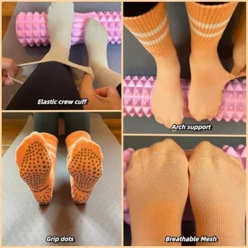 Babipany Women's Grippy Pilates Socks for Yoga or Barre