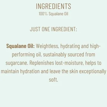 Biossance 100% Squalane Oil - Vegan Hydrating Face & Body Oil
