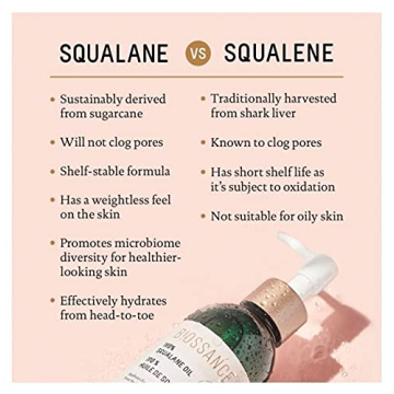 Biossance 100% Squalane Oil - Vegan Hydrating Face & Body Oil