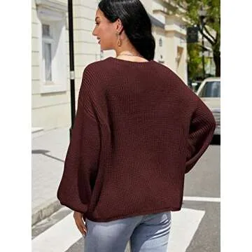 Stylish ZAFUL Women Crewneck Sweater for Fall Winter