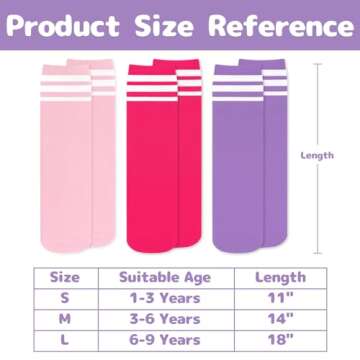 Olreco Kids Soccer Socks Toddler Soccer Socks Girls Soccer Socks Kids 4-6 Pink Soccer Socks Youth Baseball Socks Softabll Socks