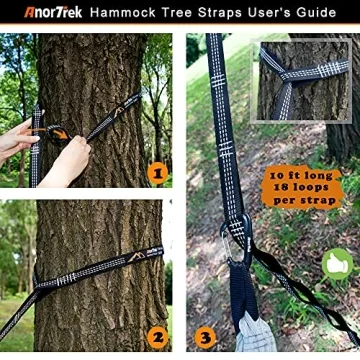 AnorTrek Lightweight Portable Camping Hammock with Tree Straps