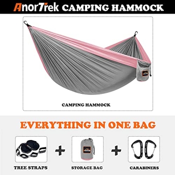 AnorTrek Lightweight Portable Camping Hammock with Tree Straps
