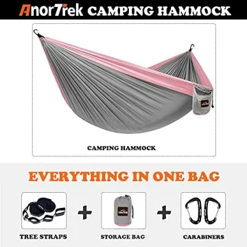 AnorTrek Lightweight Portable Camping Hammock with Tree Straps