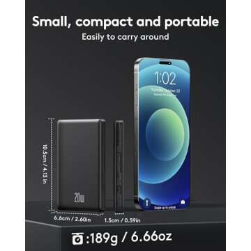 2025 for iPhone Magsafe Battery Pack, Ultra Slim Magnetic Power Bank Fast Charging, Wireless Portabl...