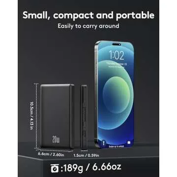 2025 for iPhone Magsafe Battery Pack, Ultra Slim Magnetic Power Bank Fast Charging, Wireless Portabl...