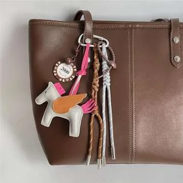 QTMY Cute Horse Braided Keychain Bag Charms for Handbag Purse Backpack Accessories Bogg Bag,348