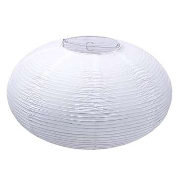 2Pack White Oval Paper lanterns 16”, Chinese Japanese paper lantern lights Paper Lamp shade for Ho...