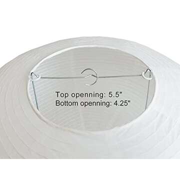 2Pack White Oval Paper lanterns 16”, Chinese Japanese paper lantern lights Paper Lamp shade for Home Decor Wedding Birthday party decorations(White-16inch-2PCS)