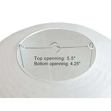 2Pack White Oval Paper lanterns 16”, Chinese Japanese paper lantern lights Paper Lamp shade for Home Decor Wedding Birthday party decorations(White-16inch-2PCS)