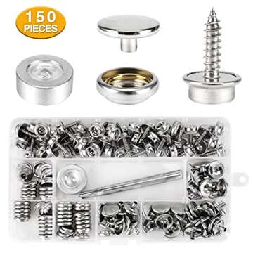 CENOZ 150 PCS Canvas Snap Kit Tool, Metal Screws Snaps Marine Grade 3/8" Socket Stainless Steel Boat...