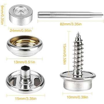 CENOZ Canvas Snap Kit 150 PCS Marine Grade Stainless Steel