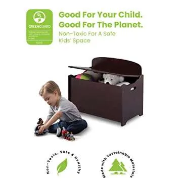 Delta Children MySize Deluxe Toy Box, Dark Chocolate