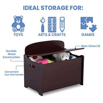 Delta Children MySize Deluxe Toy Box, Dark Chocolate