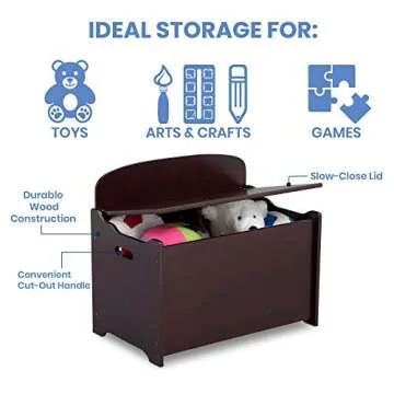 Delta Children MySize Deluxe Toy Box, Dark Chocolate