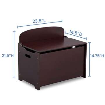 Delta Children MySize Deluxe Toy Box, Dark Chocolate