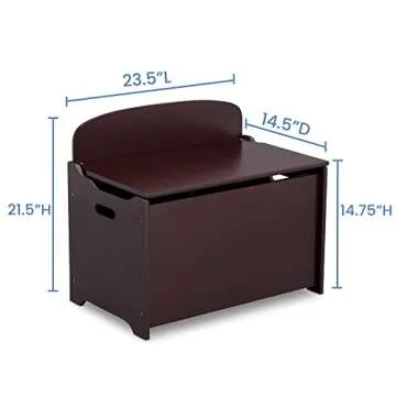 Delta Children MySize Deluxe Toy Box, Dark Chocolate