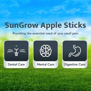 SunGrow Apple Sticks, Wood Chew Sticks for Rabbits, Chinchillas, Bunny, Hamster, Squirrel, Guinea Pigs, Small Animals Molar Pet Chew Toys Treat Sticks for Teeth Grinding 200g (7 oz)