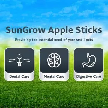 SunGrow Apple Sticks, Wood Chew Sticks for Rabbits, Chinchillas, Bunny, Hamster, Squirrel, Guinea Pigs, Small Animals Molar Pet Chew Toys Treat Sticks for Teeth Grinding 200g (7 oz)