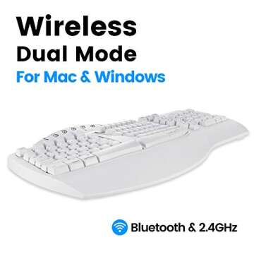 Perixx Periboard-612 Wireless Ergonomic USB Split Keyboard, US English Layout