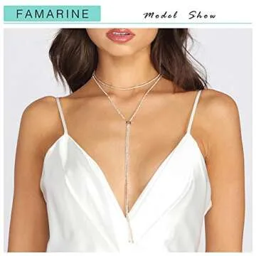 FAMARINE Adjustable Y Necklace for Versatile and Stylish Fashion