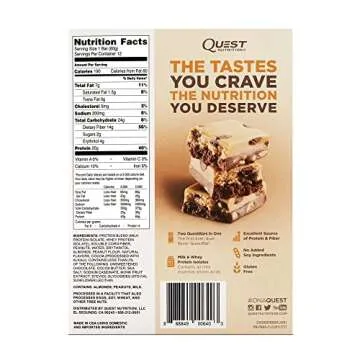 Quest Nutrition- High Protein, Low Carb, Gluten Free, Keto Friendly, Peanut Butter Brownie Smash, 12 Count