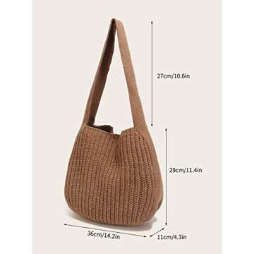ENBEI Women's Handcrafted Crochet Tote Bag Knit Shoulder bag,All-Season Handwoven Beach Bag, Cute Ec...