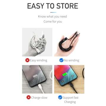 AICase Retractable USB Type C Cable for Car & Charging