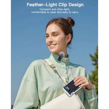 2025 New Upgraded Voice Amplifier Wireless Microphone with Magnetic Lavalier and LED Display for Tea...