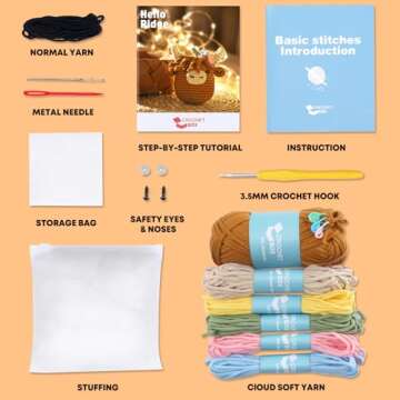 Beginner-Friendly Highland Cow Crochet Kit for Creatives